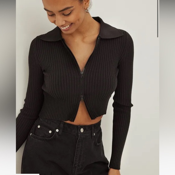 Na-Kd Cropped Two way knitted sweater - Picture 4 of 4